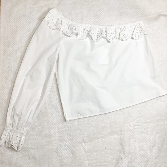 JOIE Arianthe ONE SHOULDER EYELET TOP. - Picture 4 of 7